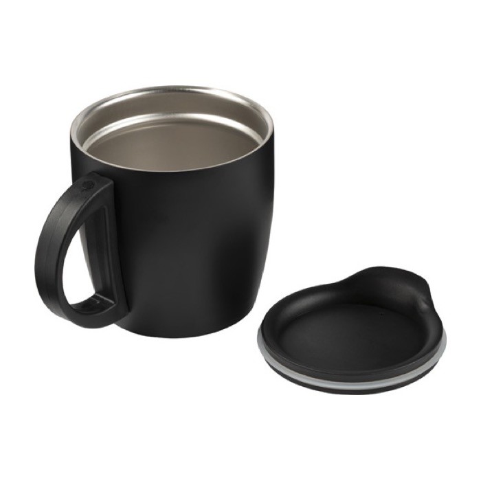 Taza termo con asa y base antideslizante color negro octava vista Taza termo con asa y base antideslizante color negro octava vista