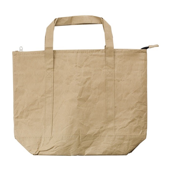 Bolsa nevera de papel laminado con interior de aluminio color marrón segunda vista Bolsa nevera de papel laminado con interior de aluminio color marrón segunda vista