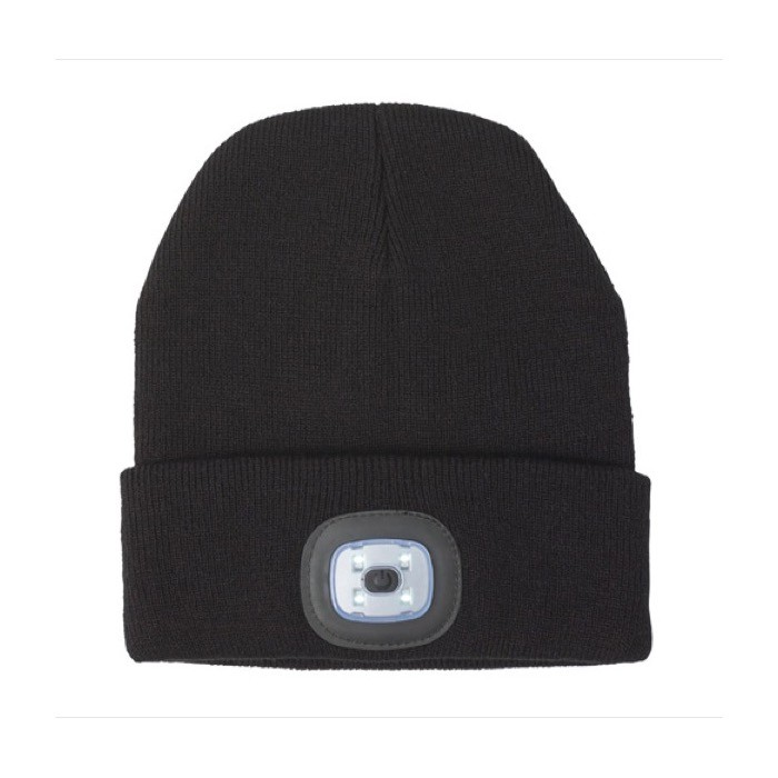 Gorro con luz blanca COB color negro segunda vista Gorro con luz blanca COB color negro segunda vista