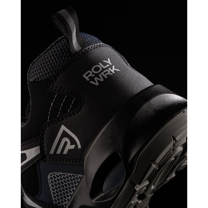 Zapatos de trabajo tipo sport con puntera de fibra de vidrio Roly color azul marino vista detalle 2