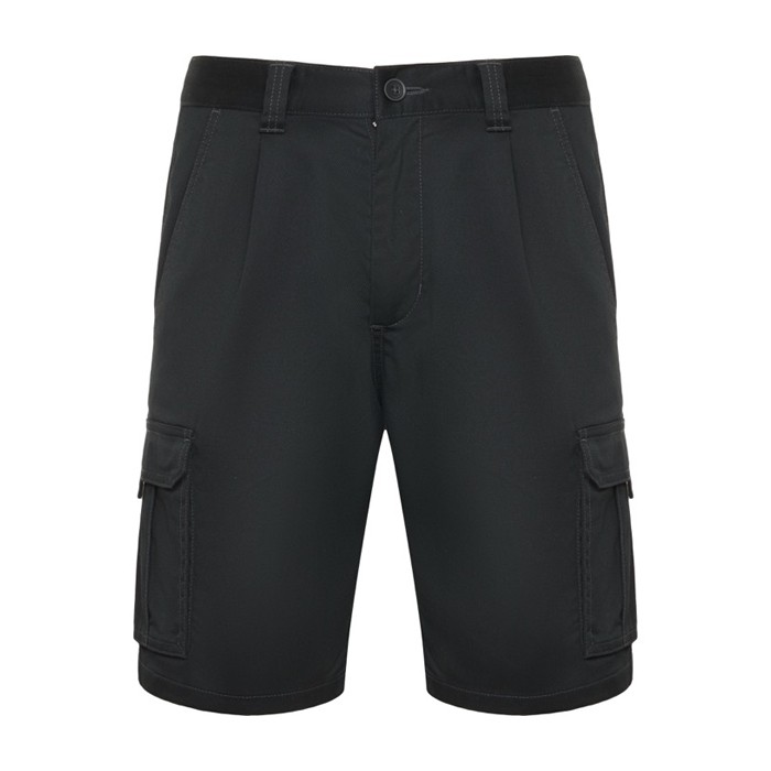 Bermuda corta de poliéster y algodón con bolsillos 250 g/m2 Roly Vitara color gris topo segunda vista Bermuda corta de poliéster y algodón con bolsillos 250 g/m2 Roly Vitara color gris topo segunda vista