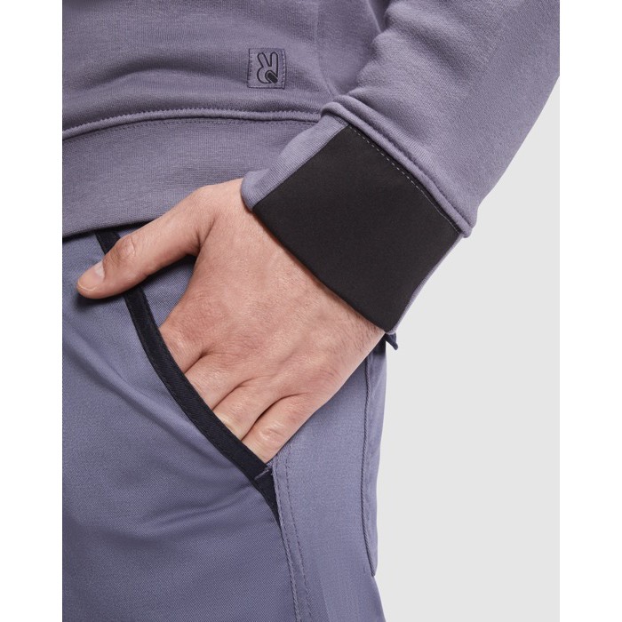 Jersey laboral de algodón y poliéster 280 g/m2 Roly Maverick color negro vista detalle 1