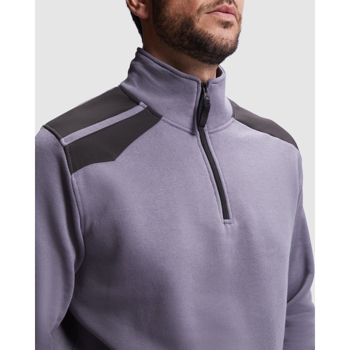 Jersey laboral de algodón y poliéster 280 g/m2 Roly Maverick color negro vista detalle 2