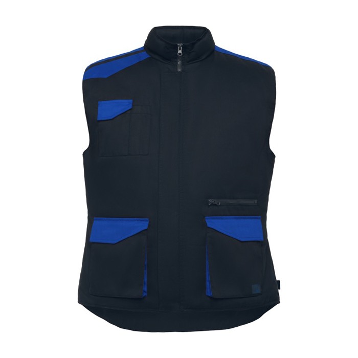 Chaleco laboral multibolsillos de poliéster y algodón 200 g/m2 Roly Armada color azul real segunda vista