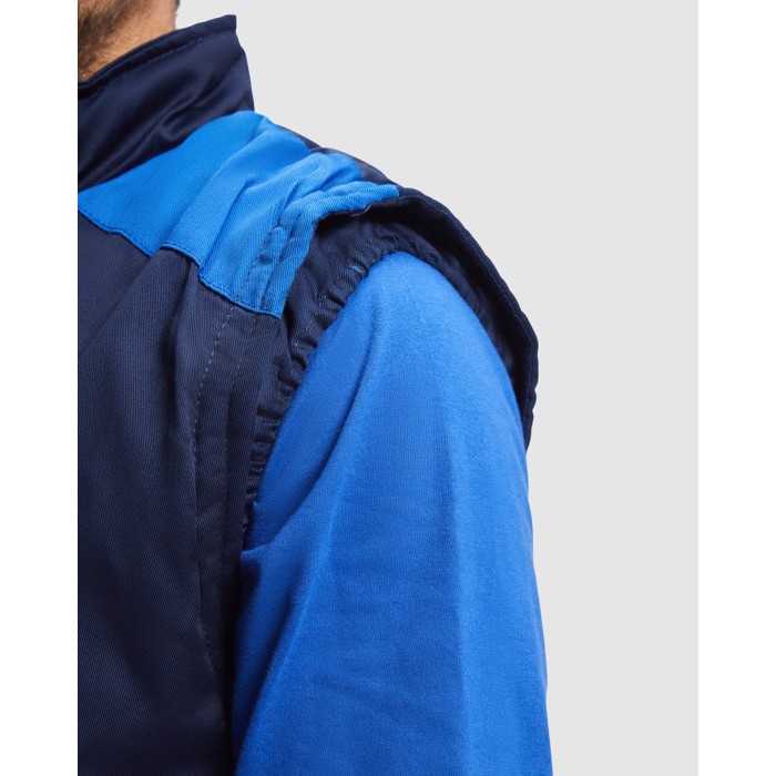 Chaleco laboral multibolsillos de poliéster y algodón 200 g/m2 Roly Armada color azul real vista detalle 2