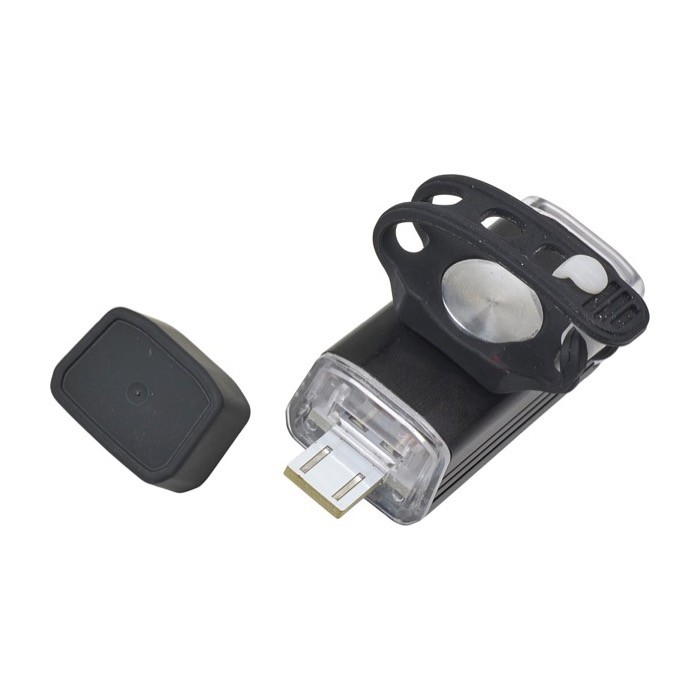 Luz COB para el manillar de la bicicleta con carga USB color negro quinta vista