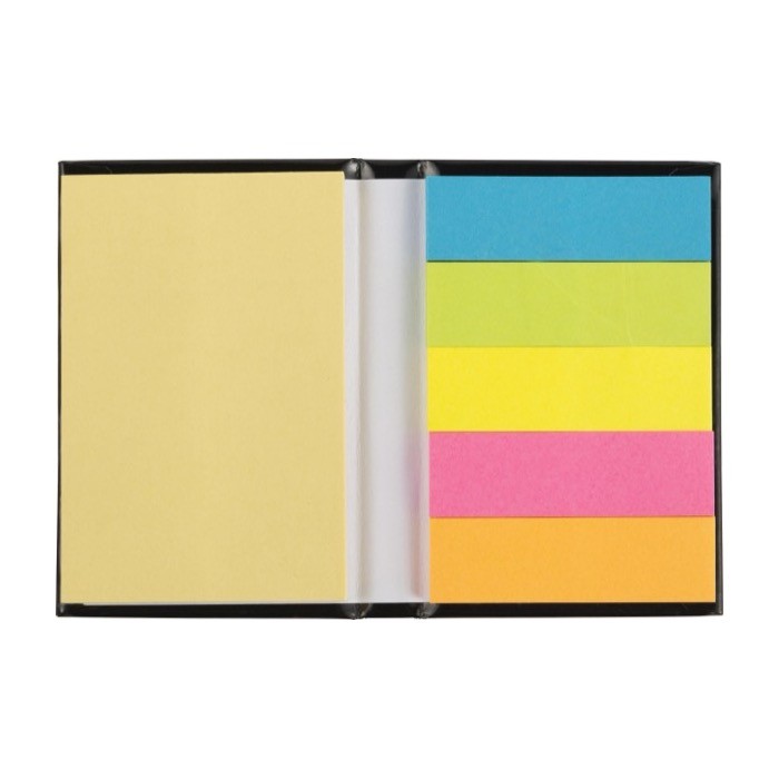 Notas adhesivas de tapa dura con papeles de varios tamaños y colores primera vista Notas adhesivas de tapa dura con papeles de varios tamaños y colores primera vista