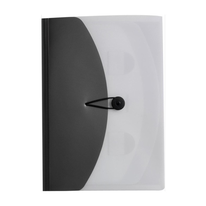 Carpeta de polipropileno con 4 divisiones internas tamaño A4 color negro primera vista