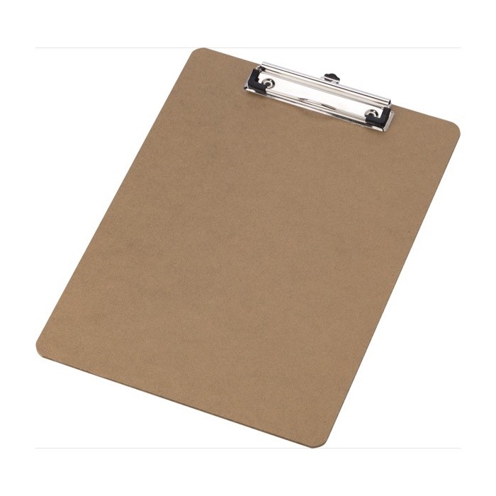 Portapapeles de madera con clip metálico para hojas A4 color marrón segunda vista