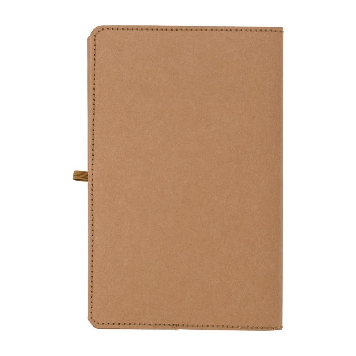 Cuaderno de papel kraft lavado A5 hojas a rayas color marrón cuarta vista Cuaderno de papel kraft lavado A5 hojas a rayas color marrón cuarta vista