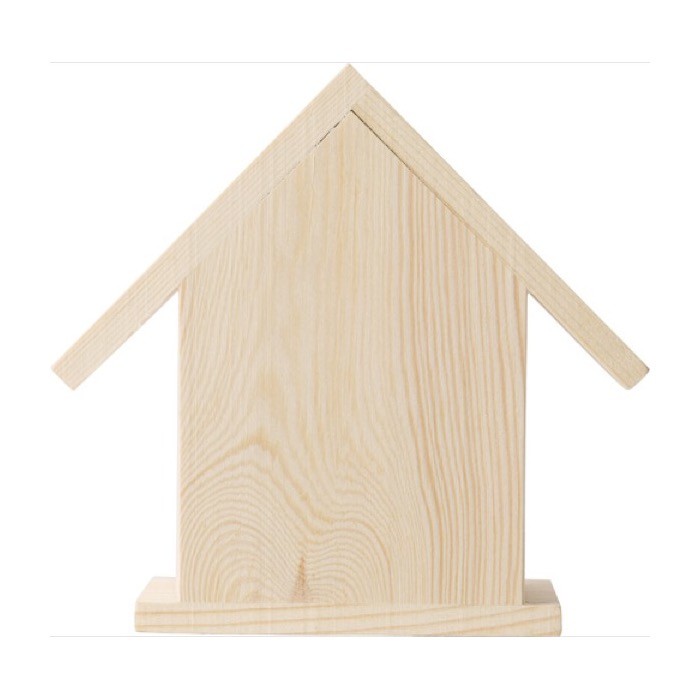 Casa de pájaros de madera para pintar color marrón primera vista