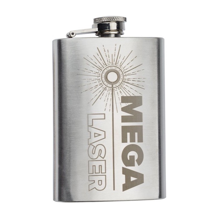 Petaca personalizable de acero inoxidable con tapón de rosca de 100ml primera vista Petaca personalizable de acero inoxidable con tapón de rosca de 100ml primera vista