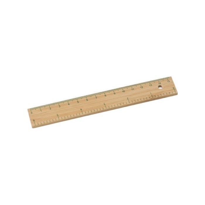 Regla con centímetros y pulgadas color marrón tercera vista