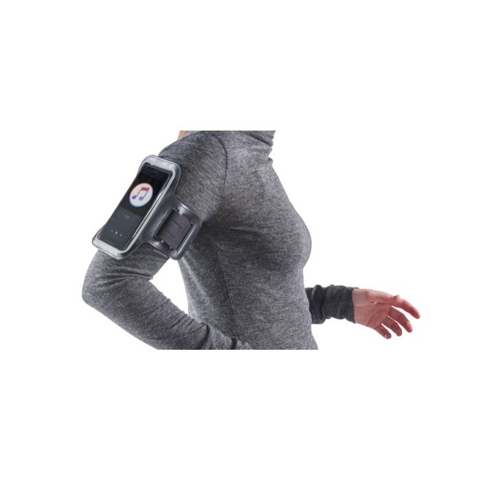 Brazalete deportivo porta móvil reflectante con cierre de velcro quinta vista Brazalete deportivo porta móvil reflectante con cierre de velcro quinta vista