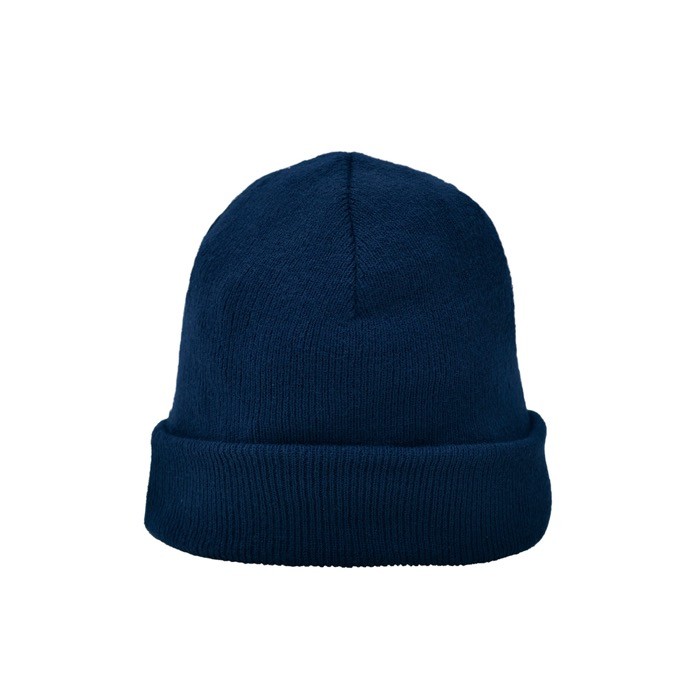 Gorro de punto acrílico con doble vuelta inferior 320 g/m2 color azul marino segunda vista