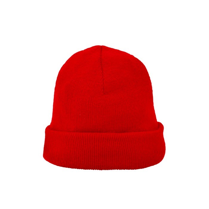 Gorro de punto acrílico con doble vuelta inferior 320 g/m2 color rojo segunda vista