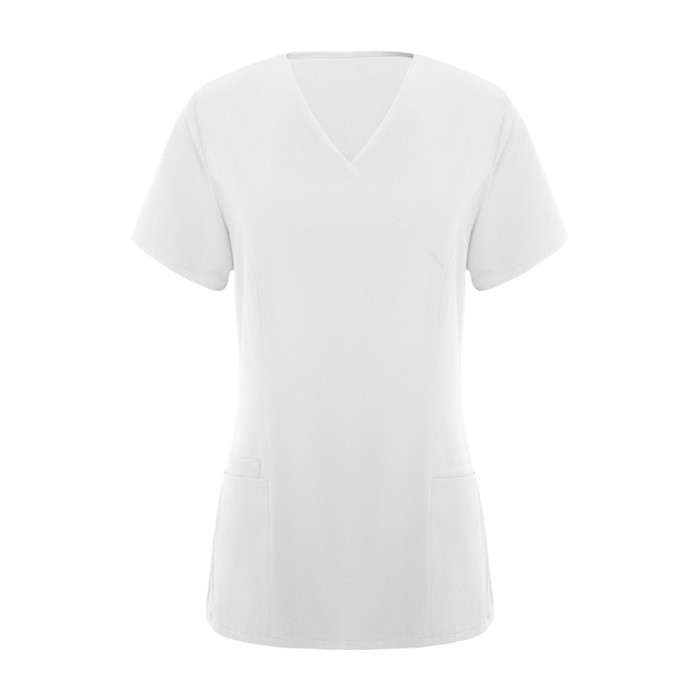 Casaca de poliéster y elastano de mujer en manga corta 170 g/m2 Roly Ferox color blanco segunda vista