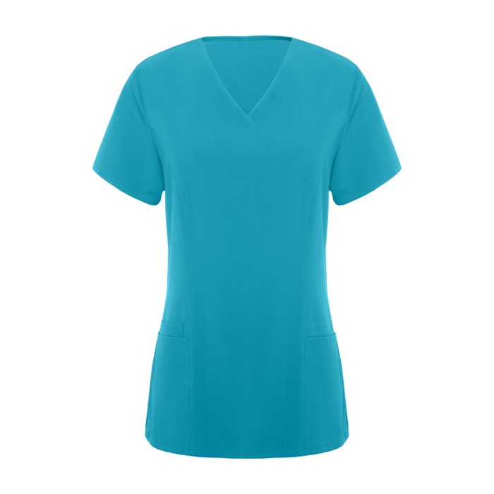 Casaca de poliéster y elastano de mujer en manga corta 170 g/m2 Roly Ferox color azul cian segunda vista