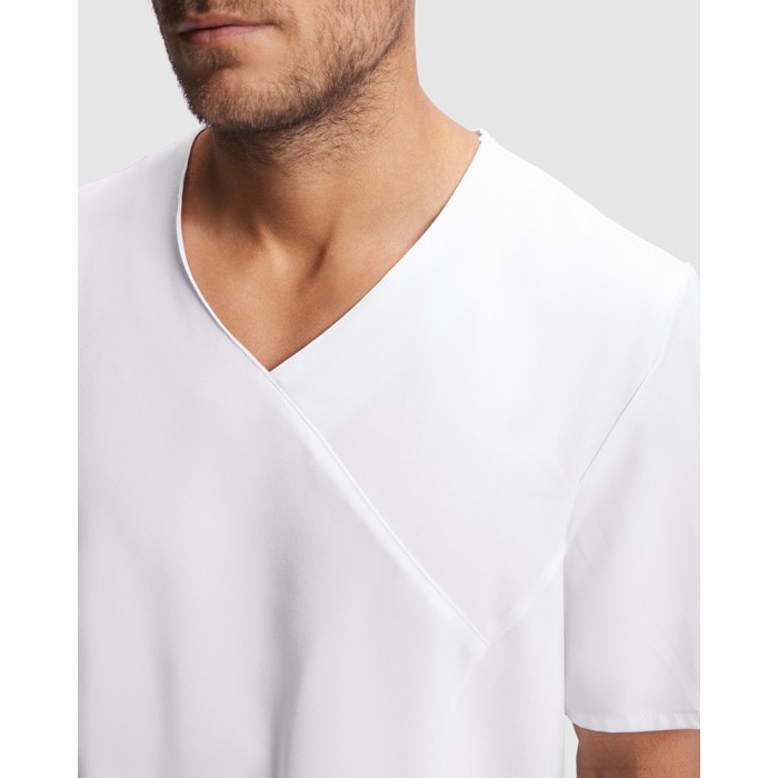 Casaca de poliéster y elastano de manga corta 170 g/m2 Roly Ferox color blanco vista detalle 1