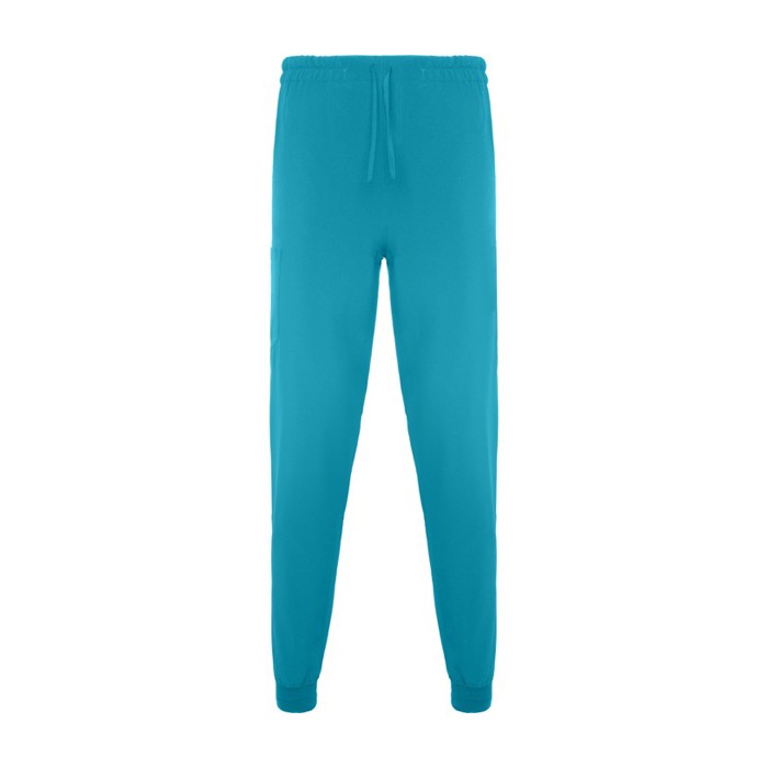 Pantalón sanitario unisex con corte de pierna recto 170 g/m2 Roly Fiber color azul cian segunda vista