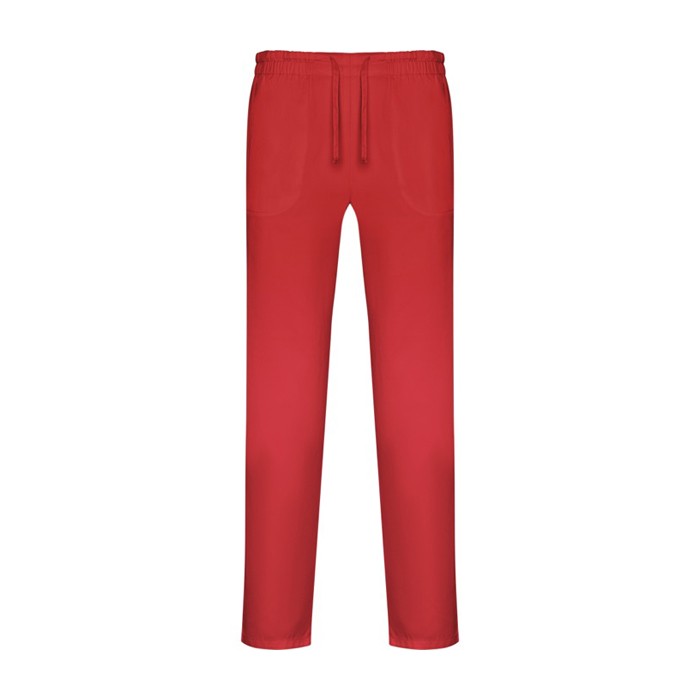 Pantalón sanitario largo unisex con corte recto 195 g/m2 Roly Care color rojo segunda vista