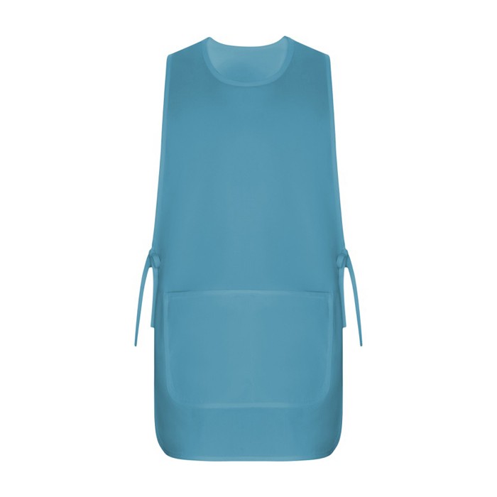 Casulla laboral unisex reversible con dos bolsillos 195 g/m2 Roly Arzak color azul bondi segunda vista