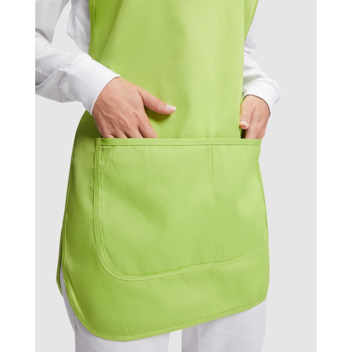 Casulla laboral unisex reversible con dos bolsillos 195 g/m2 Roly Arzak color verde pistacho vista detalle 1