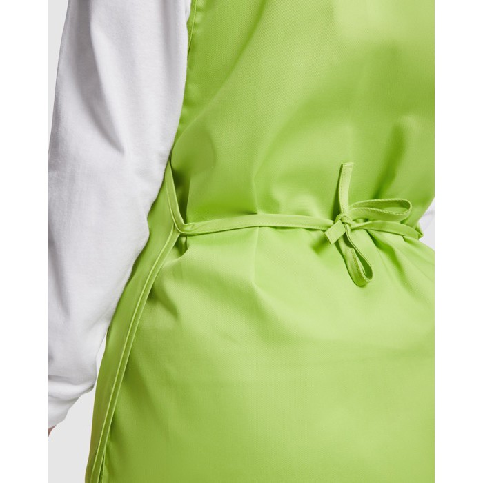 Casulla laboral unisex reversible con dos bolsillos 195 g/m2 Roly Arzak color verde pistacho vista detalle 2