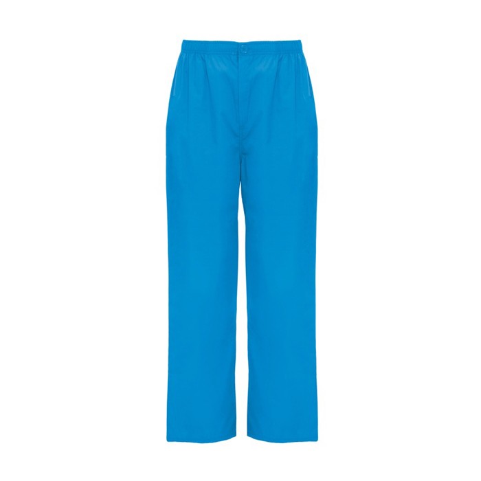 Pantalón sanitario unisex con corte recto 160 g/m2 Roly Vademecum color azul cian segunda vista