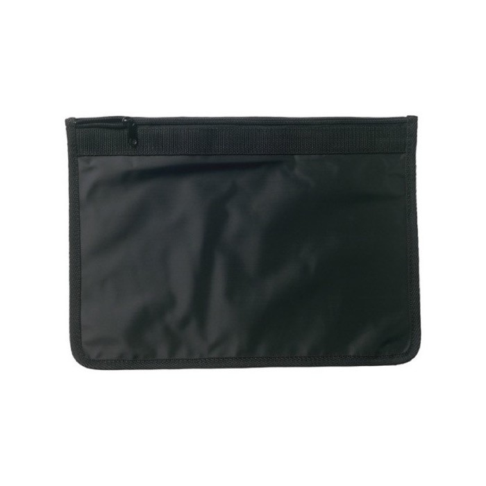 Portadocumentos de nailon con cierre color negro primera vista