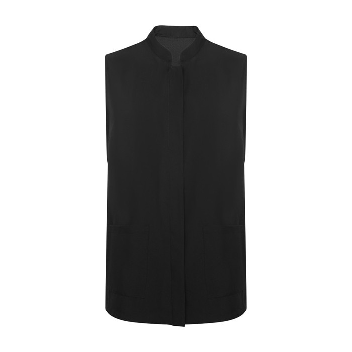 Bata para mujer de poliéster con cierre central 130 g/m2 Roly Aldany color negro segunda vista