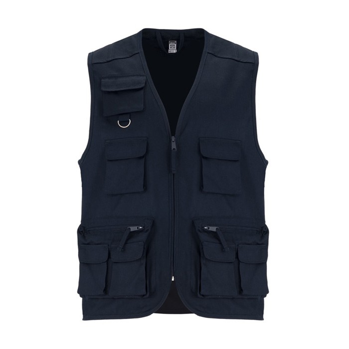 Chaleco de trabajo multibolsillos de algodón y poliéster 200 g/m2 Roly Venera color azul marino segunda vista