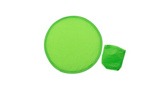 Frisbee de poliéster plegable con pequeña funda a juego color verde segunda vista