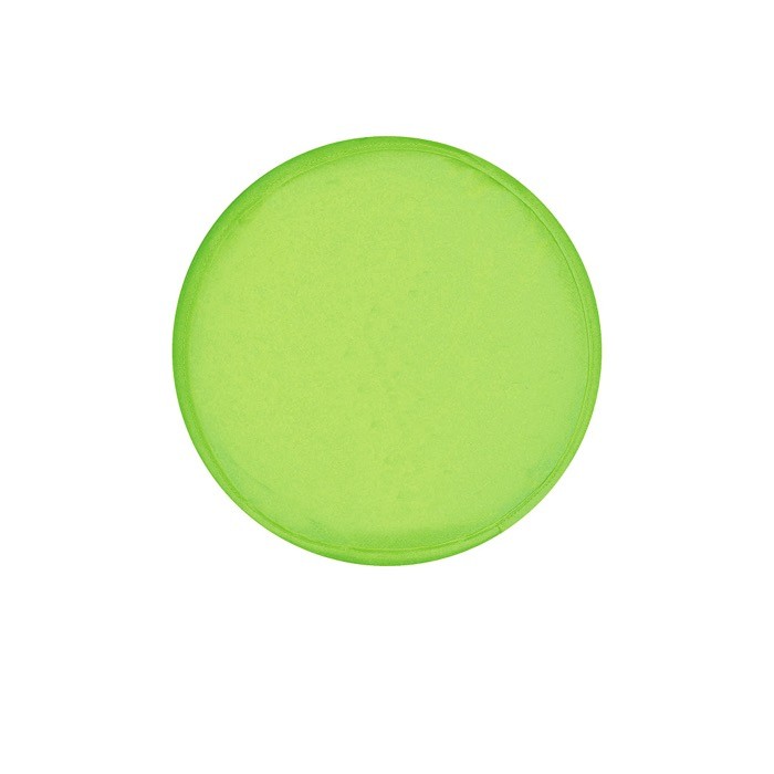 Frisbee de poliéster plegable con pequeña funda a juego color verde primera vista