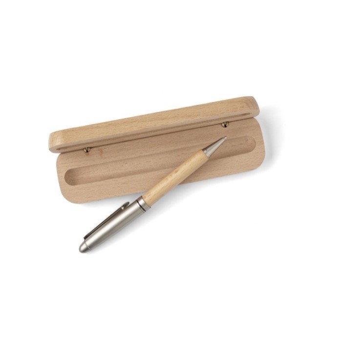 Bolígrafo de madera con estuche a juego tinta alemana Dokumental azul primera vista Bolígrafo de madera con estuche a juego tinta alemana Dokumental azul primera vista