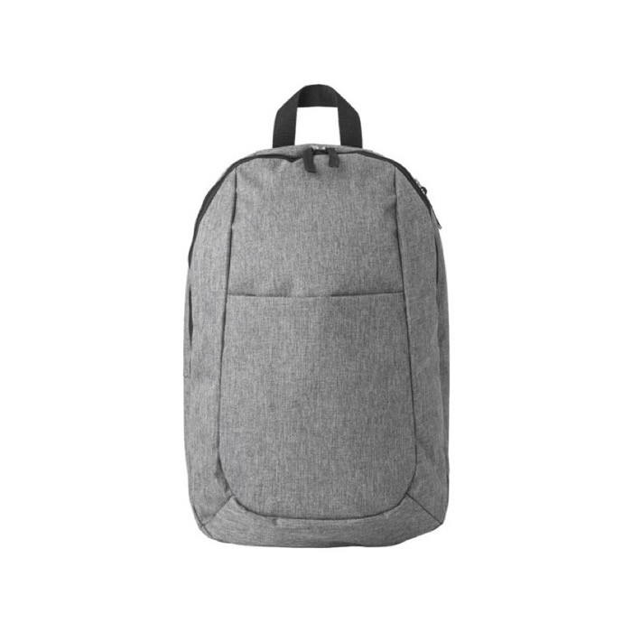 Mochila de poliéster con cintas acolchadas color gris primera vista