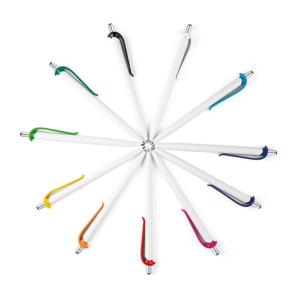 Bolígrafo de ABS con clip en diferentes colores tinta azul Bolígrafo de ABS con clip en diferentes colores tinta azul