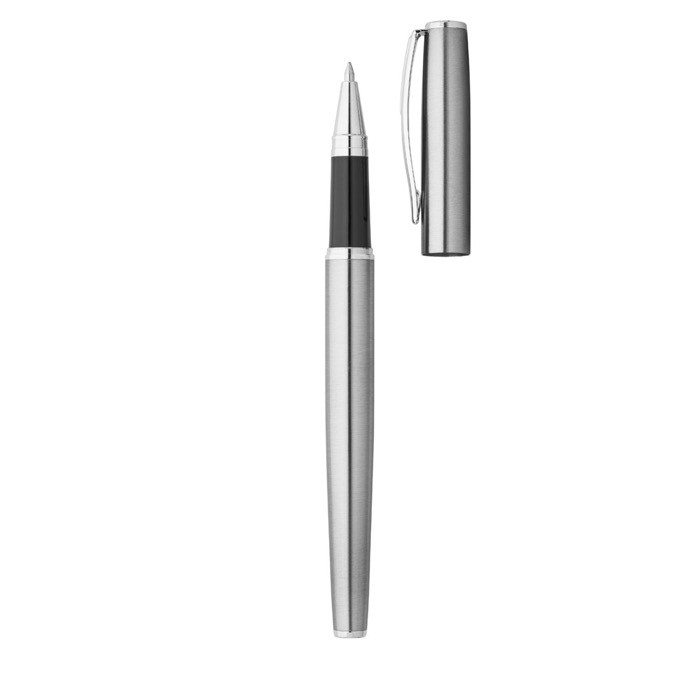 Set de bolígrafo y roller de acero inoxidable reciclado vista séptima
