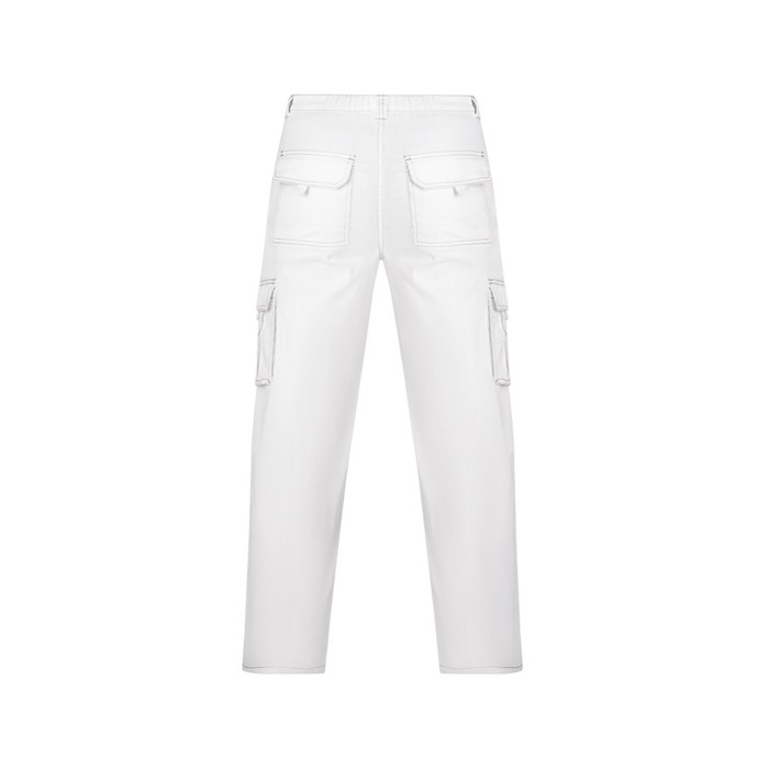 Pantalón largo laboral con elastano 250 g/m2 Roly Daily Stretch color blanco segunda vista