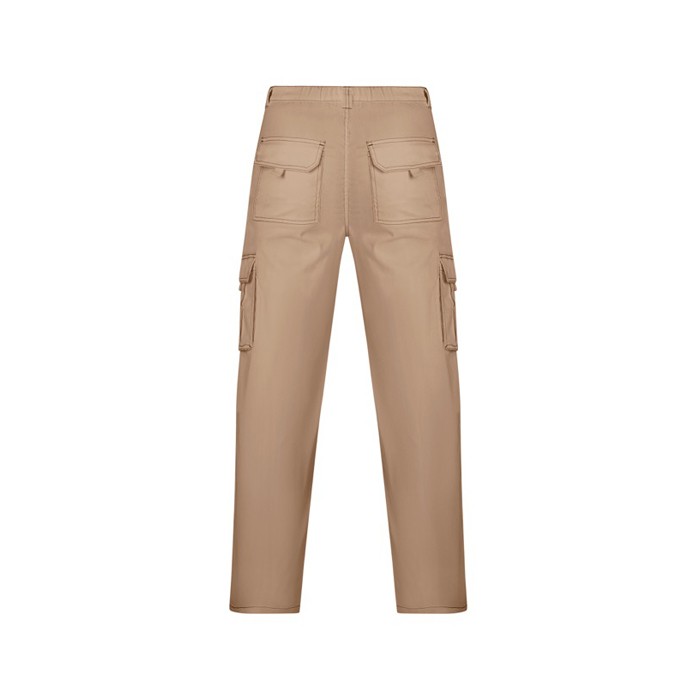Pantalón largo laboral con elastano 250 g/m2 Roly Daily Stretch color camel segunda vista