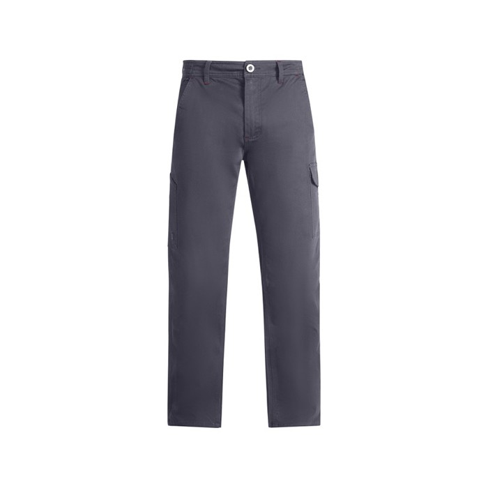 Pantalón laboral largo de hombre de algodón y elastano 300 g/m2 Roly Fonta color gris topo segunda vista