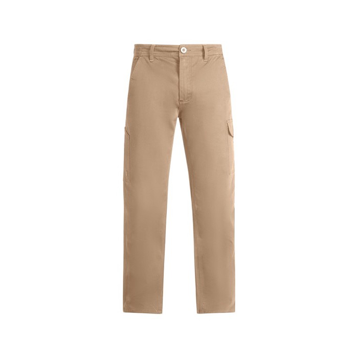 Pantalón laboral largo de hombre de algodón y elastano 300 g/m2 Roly Fonta color camel segunda vista