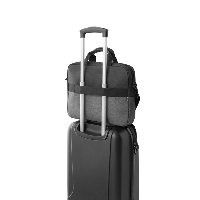 Maletín para PC de poliéster reciclado con correa para trolley 15'' color gris tercera vista