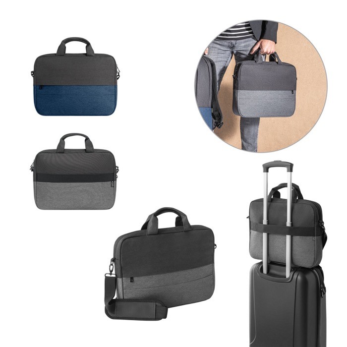 Maletín para PC de poliéster reciclado con correa para trolley 15'' varios colores