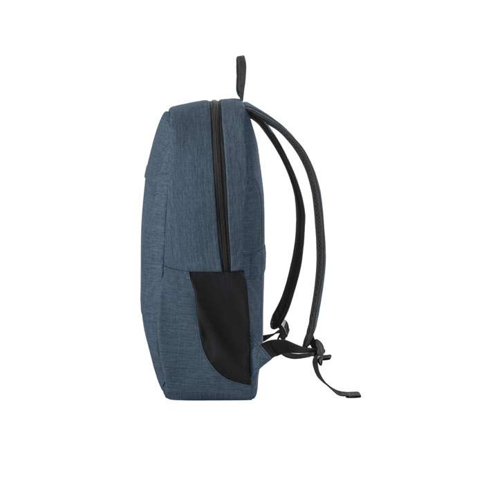 Mochila RPET con compartimento acolchado para tablet 10,1” y PC 15,6” color azul tercera vista Mochila RPET con compartimento acolchado para tablet 10,1” y PC 15,6” color azul tercera vista