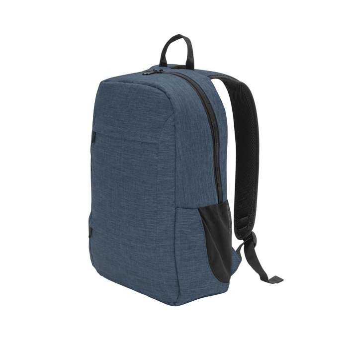 Mochila RPET con compartimento acolchado para tablet 10,1” y PC 15,6” color azul cuarta vista Mochila RPET con compartimento acolchado para tablet 10,1” y PC 15,6” color azul cuarta vista