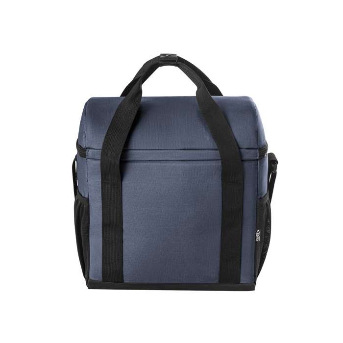 Bolsa térmica 600D RPET con compartimento principal y capacidad de 11L color azul segunda vista Bolsa térmica 600D RPET con compartimento principal y capacidad de 11L color azul segunda vista