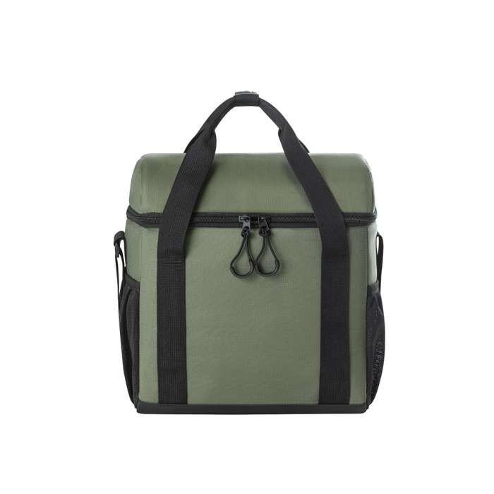 Bolsa térmica 600D RPET con compartimento principal y capacidad de 11L color verde oscuro primera vista Bolsa térmica 600D RPET con compartimento principal y capacidad de 11L color verde oscuro primera vista