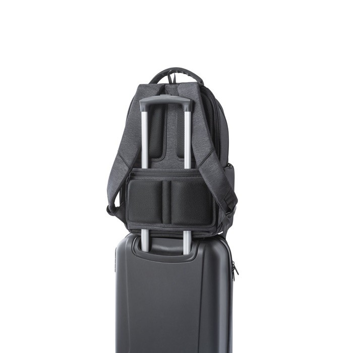 Mochila impermeable de nailon reciclado y RPET 210D para PC 17'' color gris oscuro tercera vista