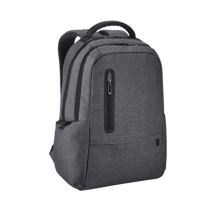 Mochila impermeable de nailon reciclado y RPET 210D para PC 17'' color gris oscuro